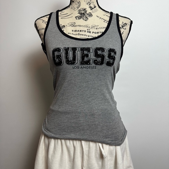 Guess Tops - GUESS Heather Gray Tank Top with Black Trim